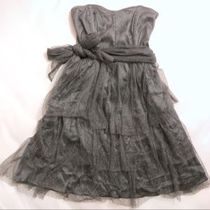 NWOT H&M Gray Tiered Strapless Party Dress sz 6